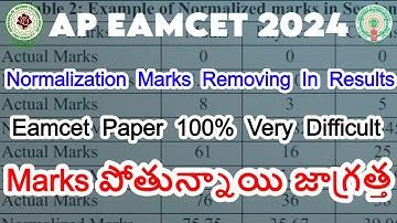 AP Eamcet 2024 | Normalization marks removing in results | eamcet counseling 2024