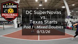 DC SuperNovas vs. Texas Stars | USLPL 50+ Senior Pro Pickleball | Pod 1 - Mixed Doubles