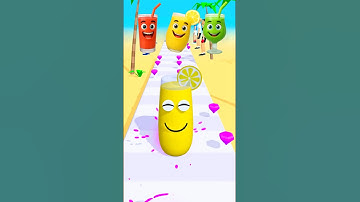 Juice Run Lvl.1 - Red vs Yellow vs Green Juice Glass 🍹🔥 Who Will Win❓ #shorts #games #juicerun