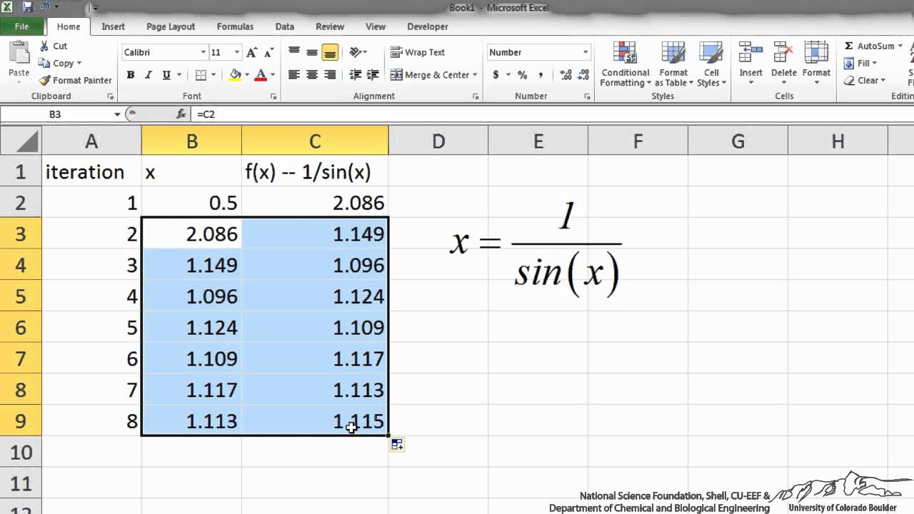 Update Soluzioni iterative / Excel