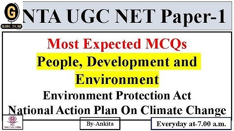 NTA UGC NET Paper-1 |Most Expected MCQs |People, Development and Environment| For Upcoming Exam 2022