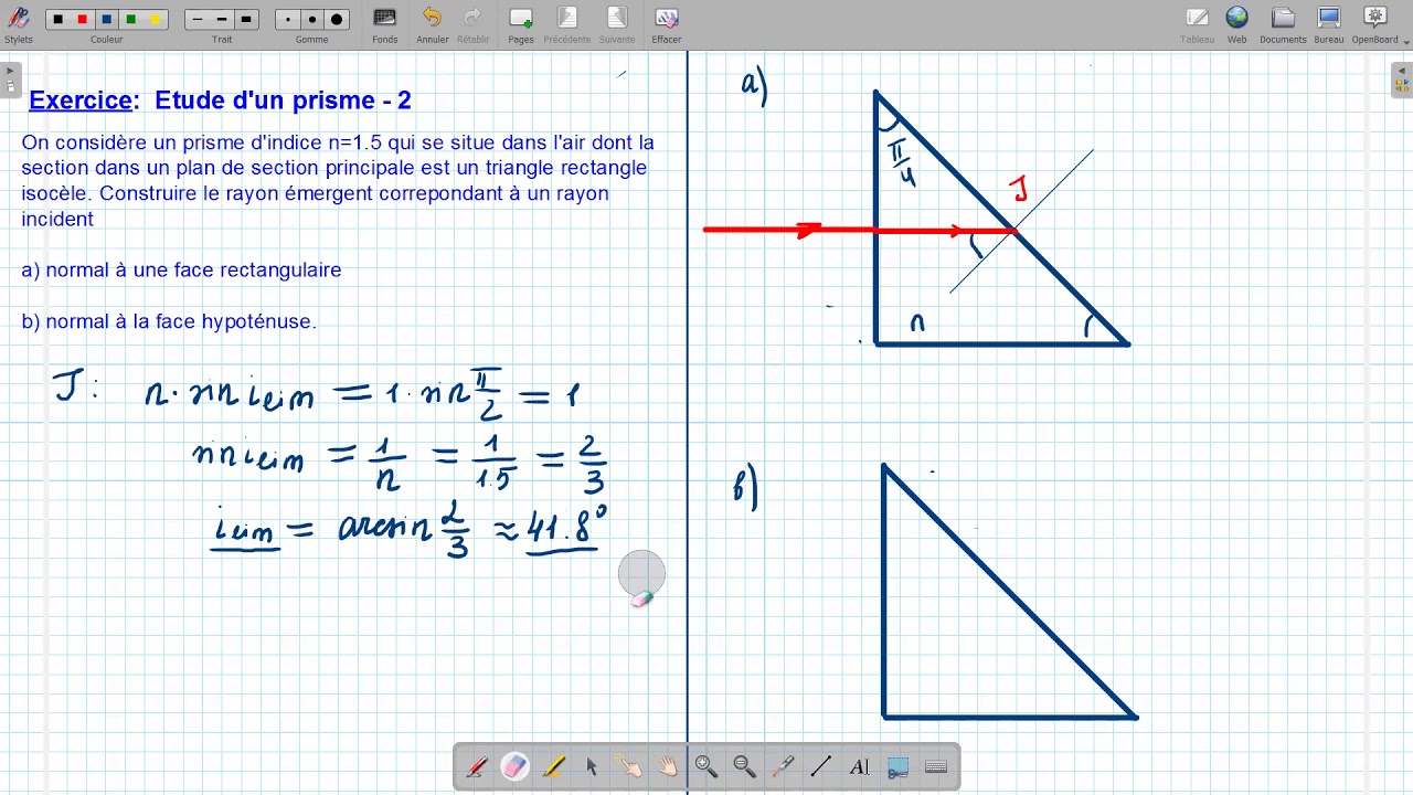 Exercice 9:  Etude d'un prisme