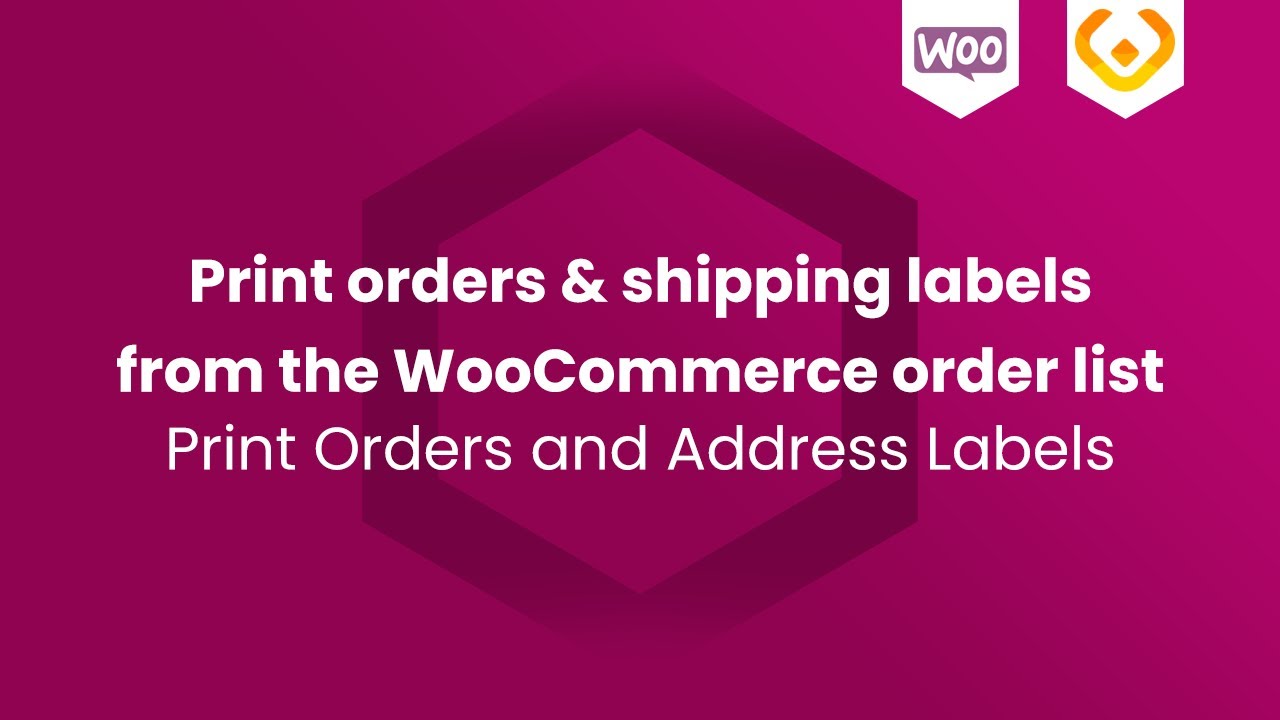 tæmme bekvemmelighed maternal Print orders & shipping labels from the WooCommerce order list with a  plugin! - YouTube