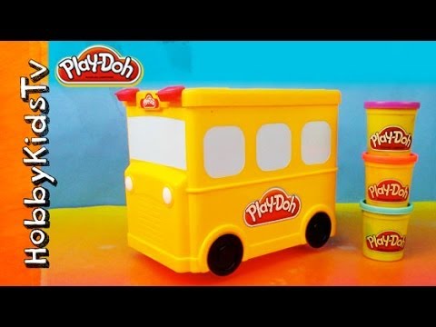 PLAY DOH Wheels on the Bus Storage Box Toy Review HobbyKidsTV 