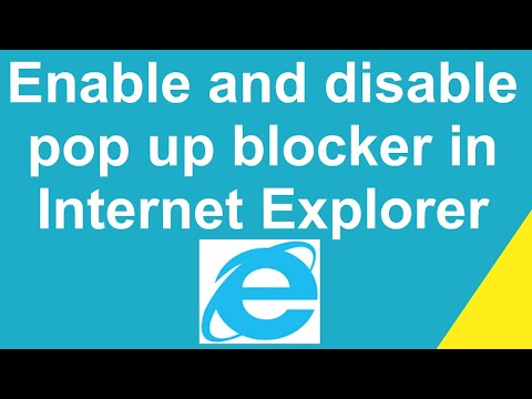 How to enable and disable pop up blocker in Internet Explorer ?