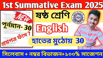 class 6 english 1st unit test 2025 / class 6 english 1st unit test suggestion 2025 / class 6 english