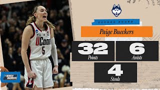Paige Bueckers drops 32 points in UConn's second-round win