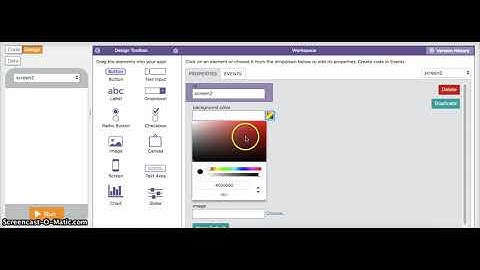 Tutorial of an App with two screens and two buttons APP LAB Code.org