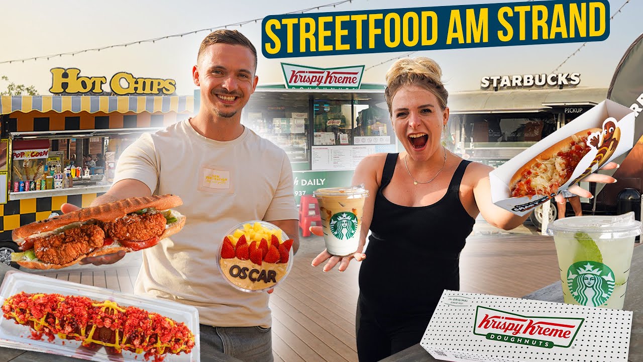 Wir essen 24H lang nur Dubai Street Food 🌭🍩🍦🍘 (am Strand)