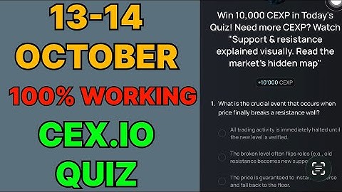 Cex.IO Quiz Answers Today 13 & 14 October | Cex.io Daily Quiz | Cex io daily combo | 