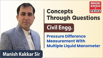 Pressure Measurement | Concepts Through Questions | CE | By Manish Kakkar Sir | Faculty MADE EASY
