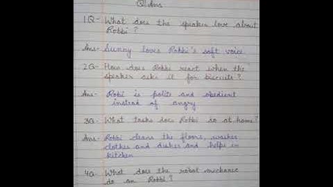 L 5 My Robbot Robbi Question Answers Explained in Hindi for Class 3