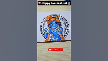 Krishna drawing ✨💕 #shorts #art #drawing #krishna #janmashtami #shortsfeed
