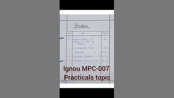 IGNOU @MAPC-007 Practical topics
