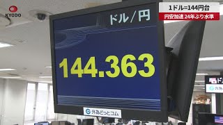 【速報】1ドル=144円台 円安加速、24年ぶり水準