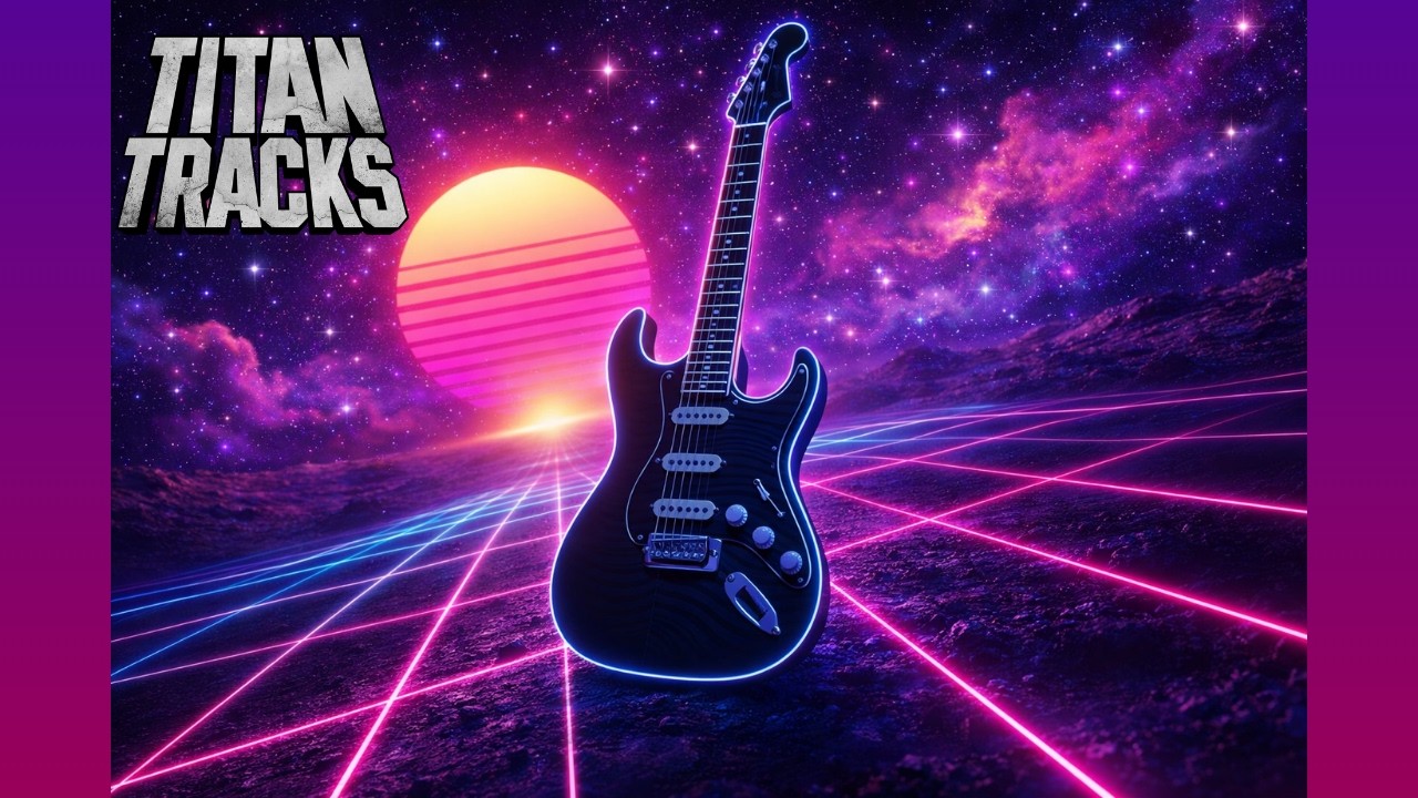 Dark Star Synthwave Hard Rock Backing Track in E Minor (Em) - 95 BPM