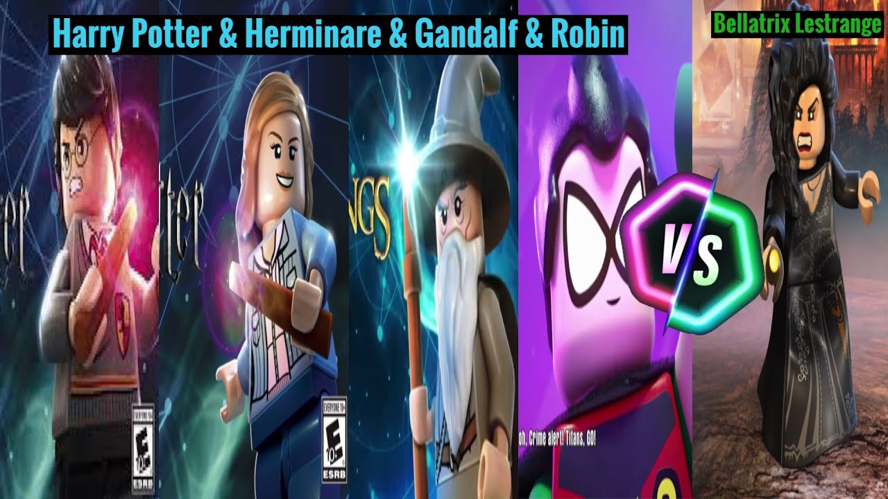 Lego Dimensions - Harry Potter & Herminare & Gandalf & Robin Vs Bellatrix Lestrange!
