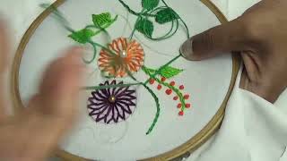 Chemanthy Stitch Flower Embroidery | Shefail Stitch Flower Embroidery Tutorial For Beginners