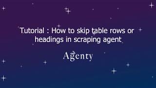 How to skip header or any other row in HTML table scraping