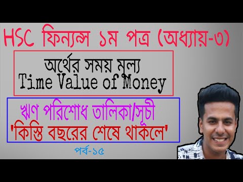 ঋণ পরিশোধ সূচী / তালিকা | Finance 1st paper chapter-3 | Time value of money | অর্থের সময় মূল্য