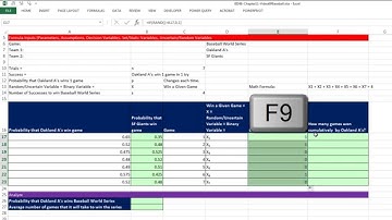 Basic Excel Business Analytics #69: Monte Carlo Simulation for Baseball World Series