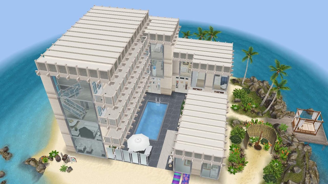 Hotel Resort at Private Island 🏝 Hotel Live Tour The Sims