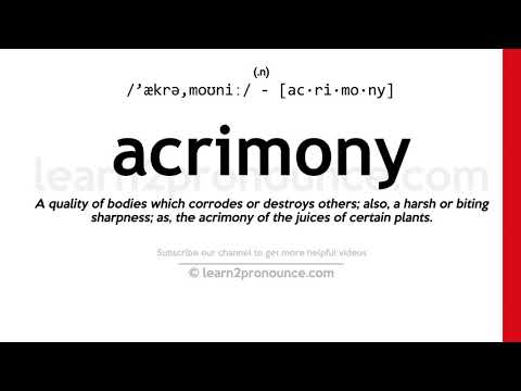 Aussprache Bitterkeit | Definition von Acrimony