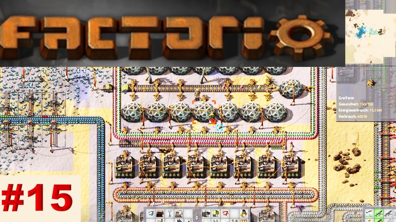 Factorio German Lets Play 1#15 Komplette Fabrik ist jetzt geschützt ...