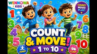 Count & Move 1 to 10 🔢 | Fun Counting & Action Song for Kids | Wennowa Kids