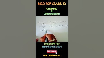 Continuity And Differentiability MCQ for Class 12 || Important for board exam 2025 #mcq #Class12math