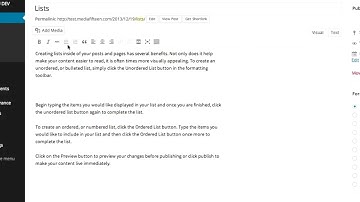 WordPress How To Video the visual editor lists how to use wordpress video