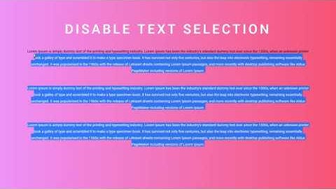 How to disable text selection HTML, CSS || #WEB CODIAN
