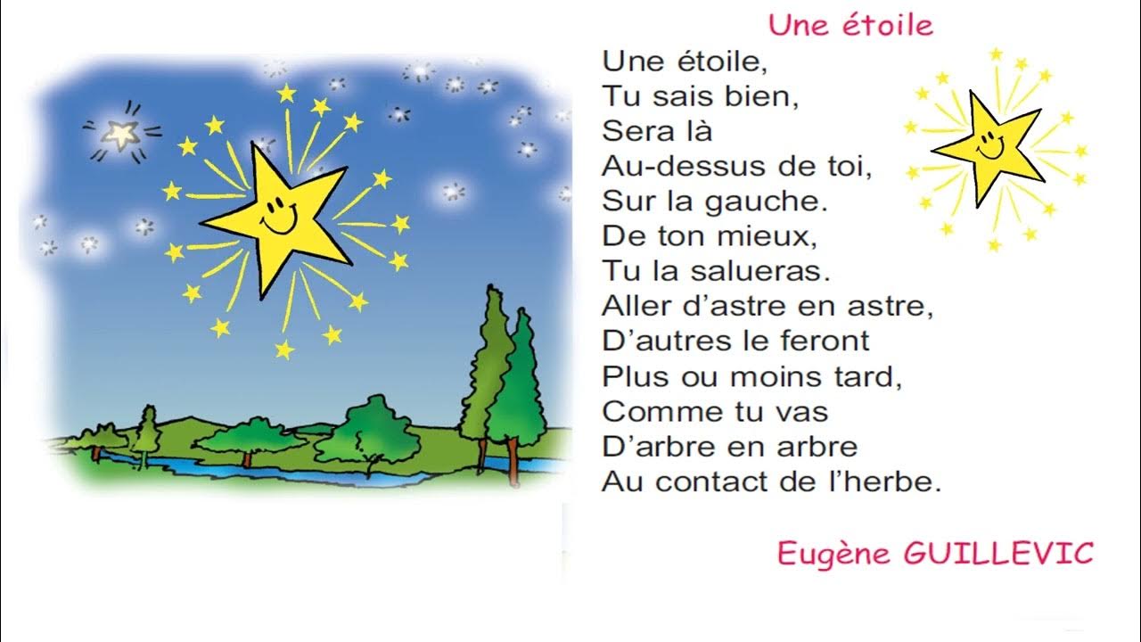une étoile /chanson une étoile/super saghroun/poème une étoile 4ème année primaire YouTube