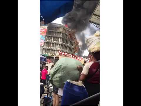 Fire breaks out at Balogun market in Lagos State.