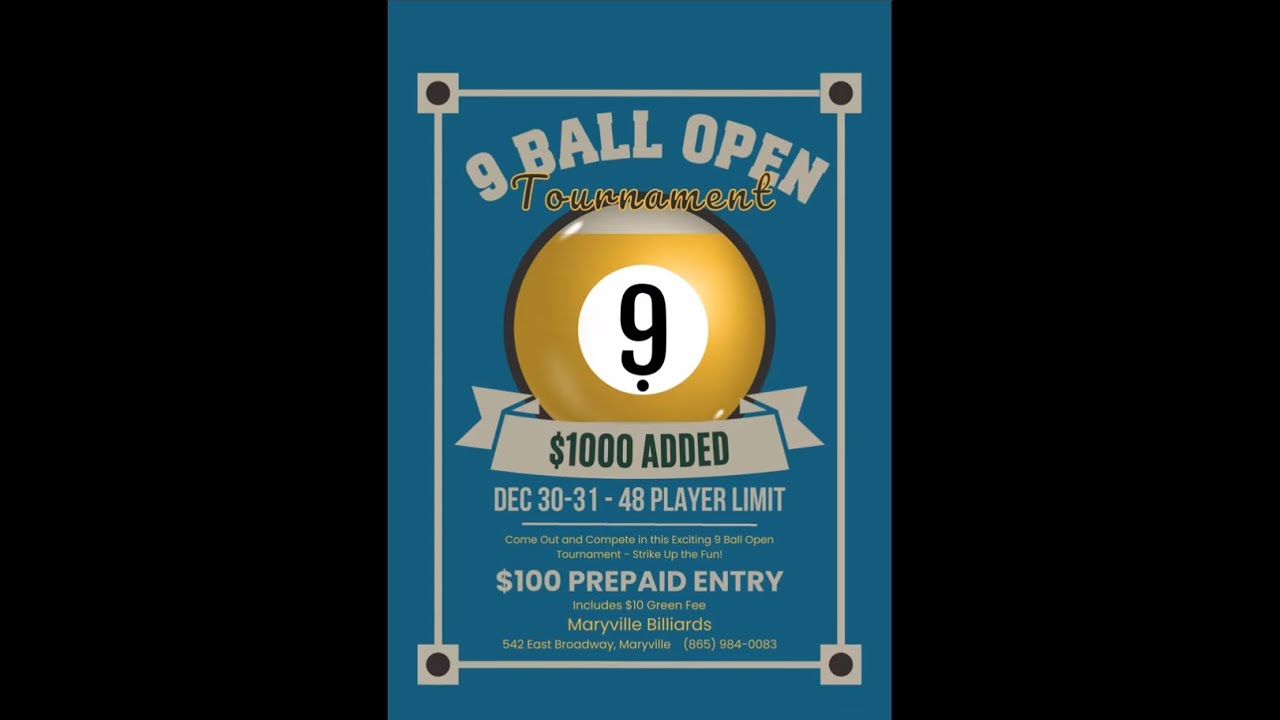 Image of video the STREAM TEST: Maryville Billiards Bi-Annual 9-Ball Open Day 1 of 2 21