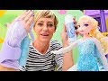 Video auf Deutsch mit Puppen - Die gefrorene Stadt - Elsa und Nicole brechen den Zauber