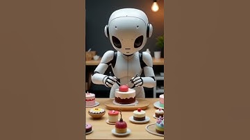 AI robot making cake delight 🎂🤖 #ai #shorts #aianimation #aiart #facelessai #robotart #animeeart