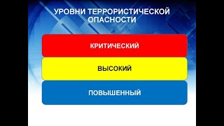 ПОРЯДОК УСТАНОВЛЕНИЯ УРОВНЕЙ ТЕРРОРИСТИЧЕСКОЙ ОПАСНОСТИ, УРОВНИ ЖЕЛТЫЙ, СИНИЙ, КРАСНЫЙ