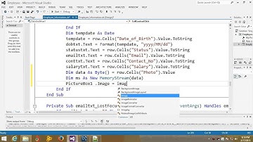 Visual Basic Net Tutorial with MySql database 22 Search image using datagridview by cell clicks