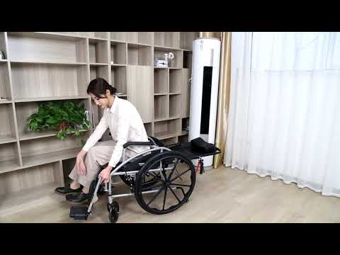 Складаний візок для інвалідів з туалетом MIRID S119. Інвалідний візок із санітарним оснащенням.