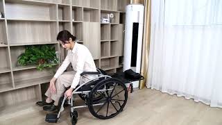 Складаний візок для інвалідів з туалетом MIRID S119. Інвалідний візок із санітарним оснащенням.