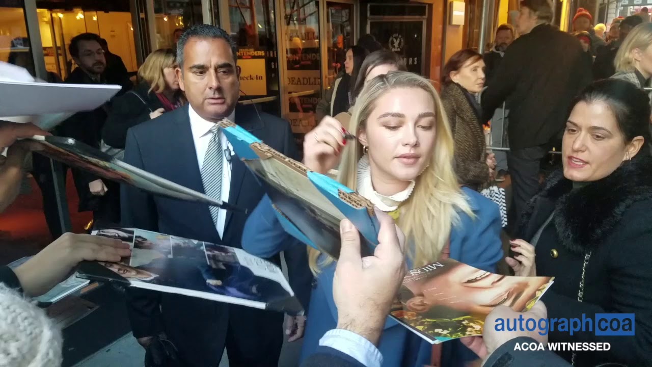 Florence Pugh ACOA Witnessed by AutographCOA Authentication
