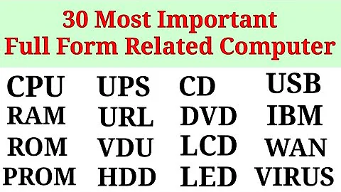Important Full form related to COMPUTER :-CPU,RAM,ROM,CD,USB,UPS,URL,VIRUS ETC........