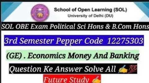 Q.4 (A,B)  ka Answer Economics money and banking paper code 12275303 B.Com and political sci Hons