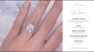 Lily Arkwright - Macy 4.20ct / 11x9mm Oval Cut Moissanite 18ct White Gold Solitaire Ring