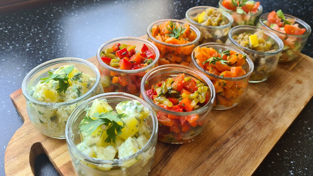 5 variétés de salades marocaine🇲🇦 RAFRAÎCHISSANTE🥗 | Healthy recipes🫑🍆🥒🍅