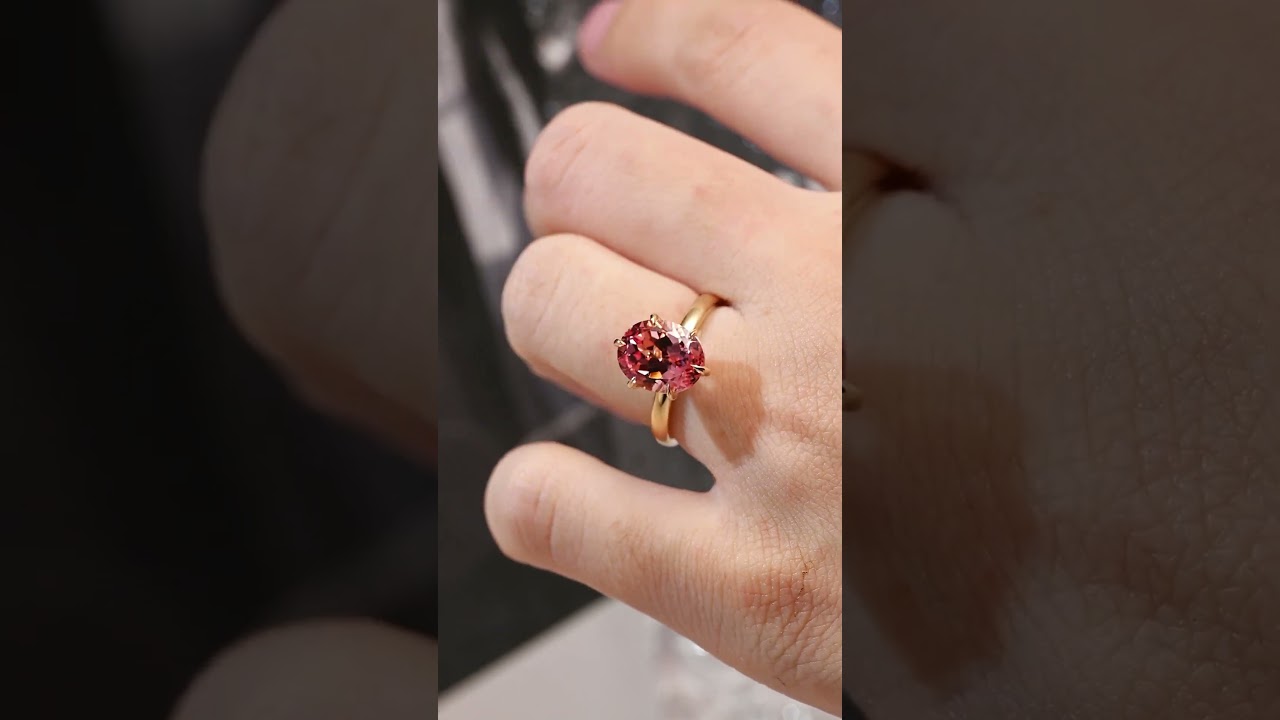 💎Stunning Oval Cut Pink Sapphire Engagement Ring | Solid Gold Beauty