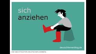 anziehen | Konjugation, Bedeutungen &amp; Beispiele | 200 deutsche Verben (008/200)