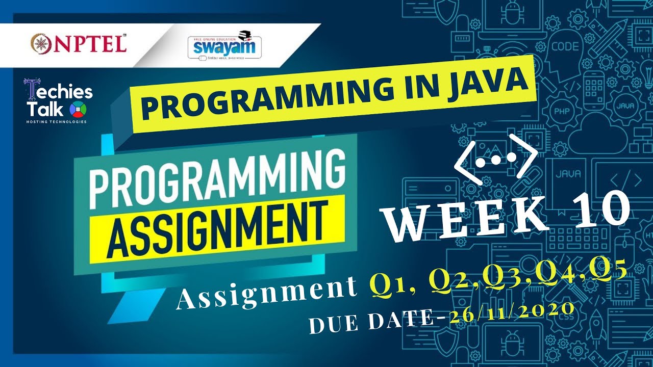 nptel java week 10 programming assignment answers