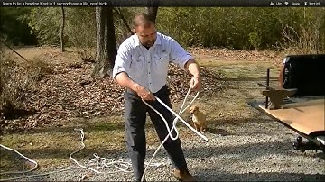 learn to tie a bowline Knot in 1 second/save a life, neat trick